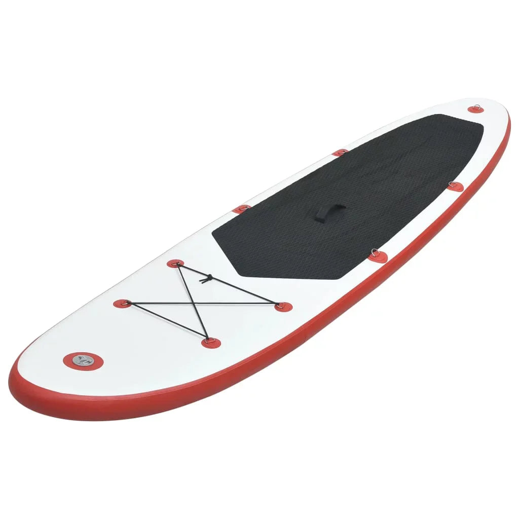 Inflatable Suzicca Paddle Set and Red Board Surfboard White