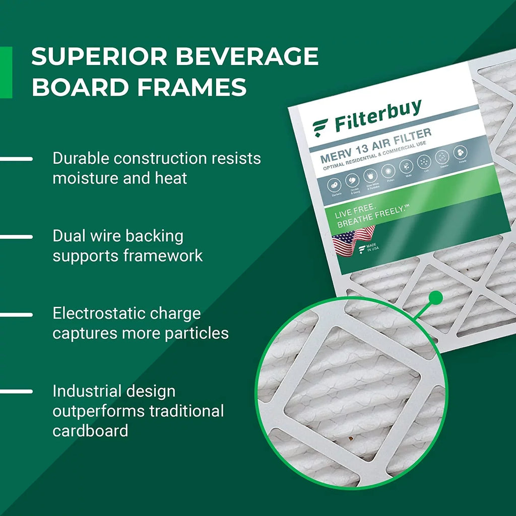 Furnace for HVAC (4-Pack) 20x20x5 Air Bear MERV 13 255649-103 Filterbuy Trion Filters Pleated AC Air
