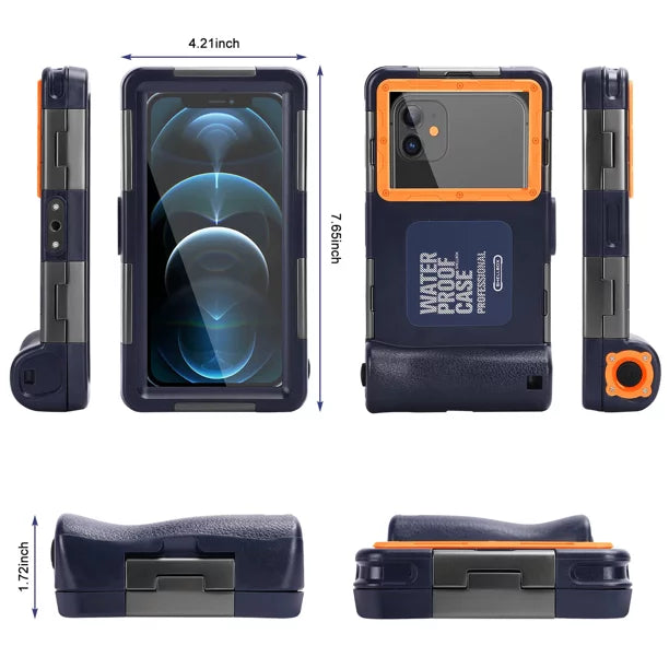 Case Diving UrbanX And with Video Surfing G90 Snorkeling Photo Underwater to for Inch 6.9 LCD Waterproof Lanyard Protective Up all [15m/50ft] Professional BLU Swimming Housing Phones