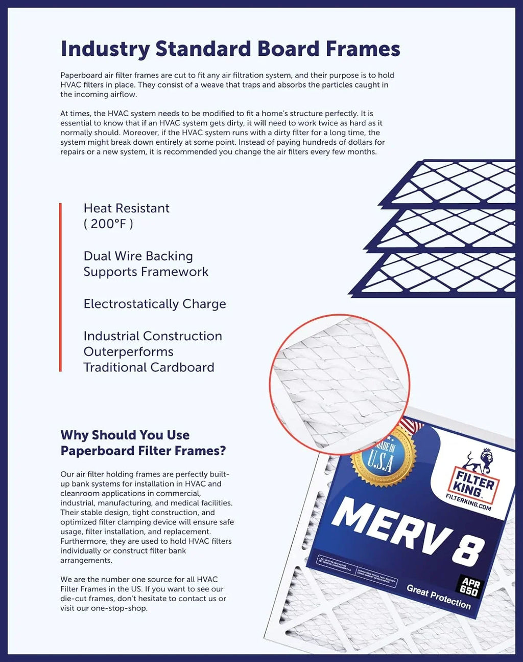 9x55x1 Size: .75" A/C USA HVAC Filter MERV | 55 MADE IN 9 8 Filters | Pleated | | 4-PACK x Actual Air Filter x King Furnace