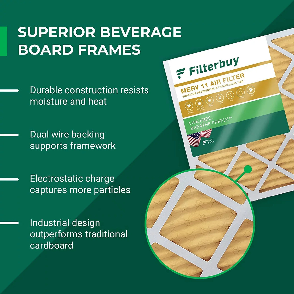 Filterbuy (4-Pack) Filters 11 AC Air 12x24x2 HVAC Furnace MERV Pleated
