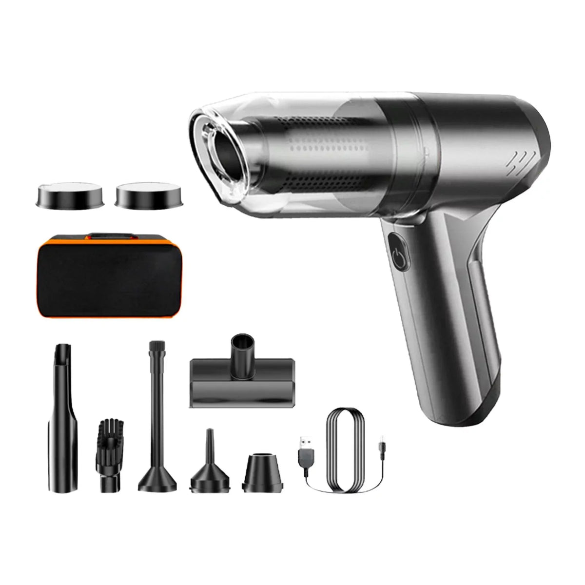 Suction with Cleaner Vacuum 12000PA Hand with bag Vacuum Dustbin Port Handheld 500ml gray Held