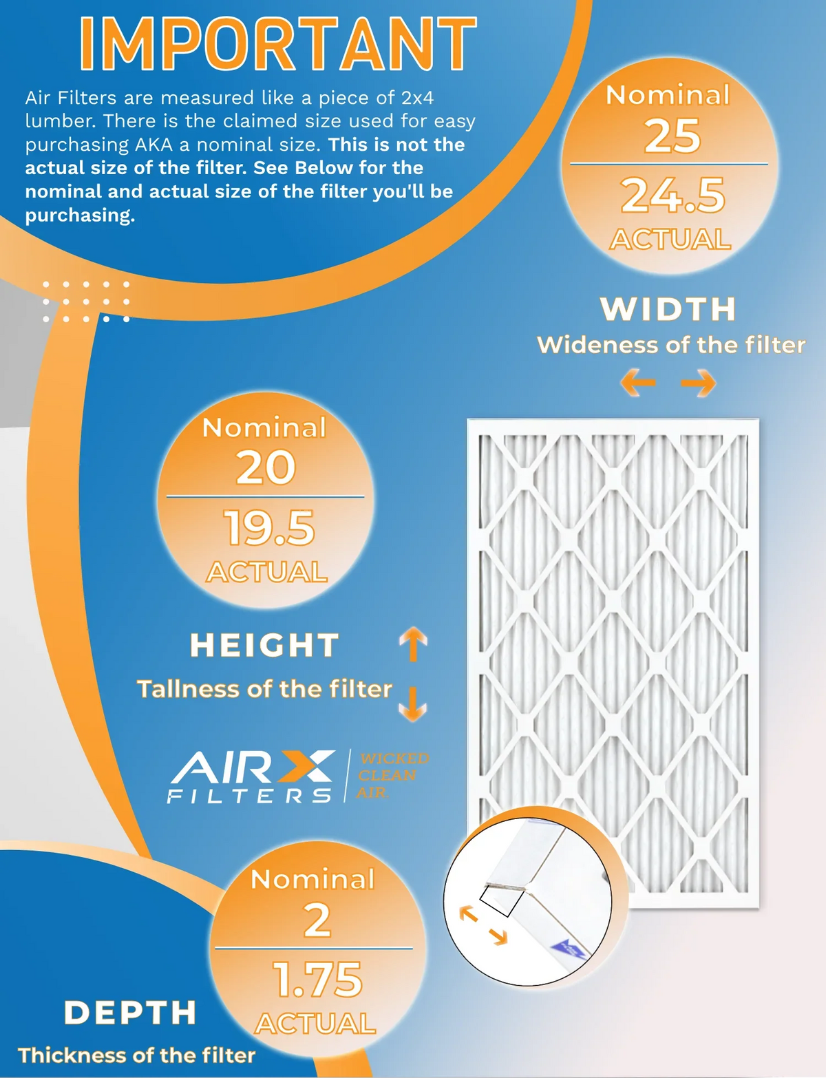 5 Comparable CLEAN to by AIRX FPR 12 MERV 20x25x2 Filter Rating, USA FILTERS AIR. Air 700 Furnace - WICKED & Pack in MPR Filters of Made 8