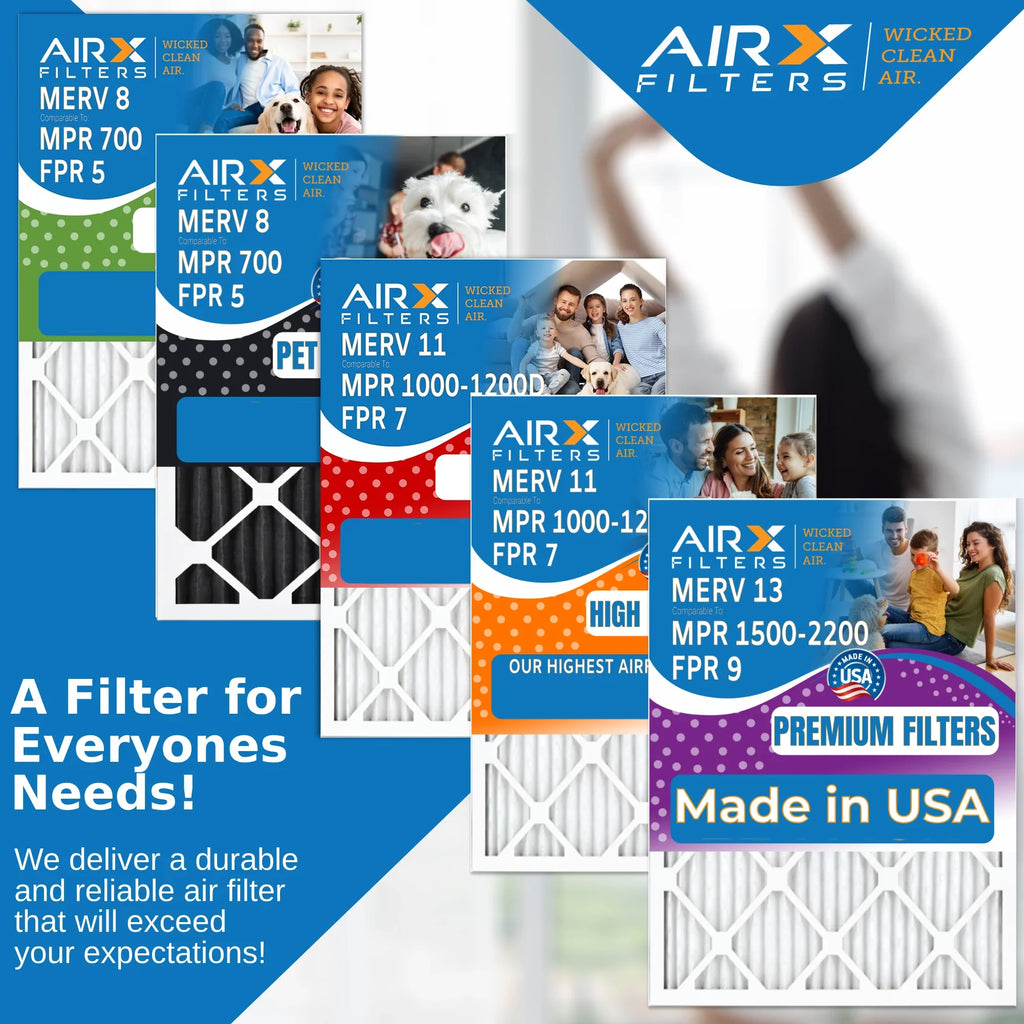 Furnace 7 by MERV Filter Conditioner MPR AIR. Air 24x24x2 1000, MPR Pleated Comparable CLEAN & Filter 6 FPR 11 Electrostatic USA Pack 1200 to Premium FILTERS 24x24x2 AIRX WICKED Filters HVAC Made Air