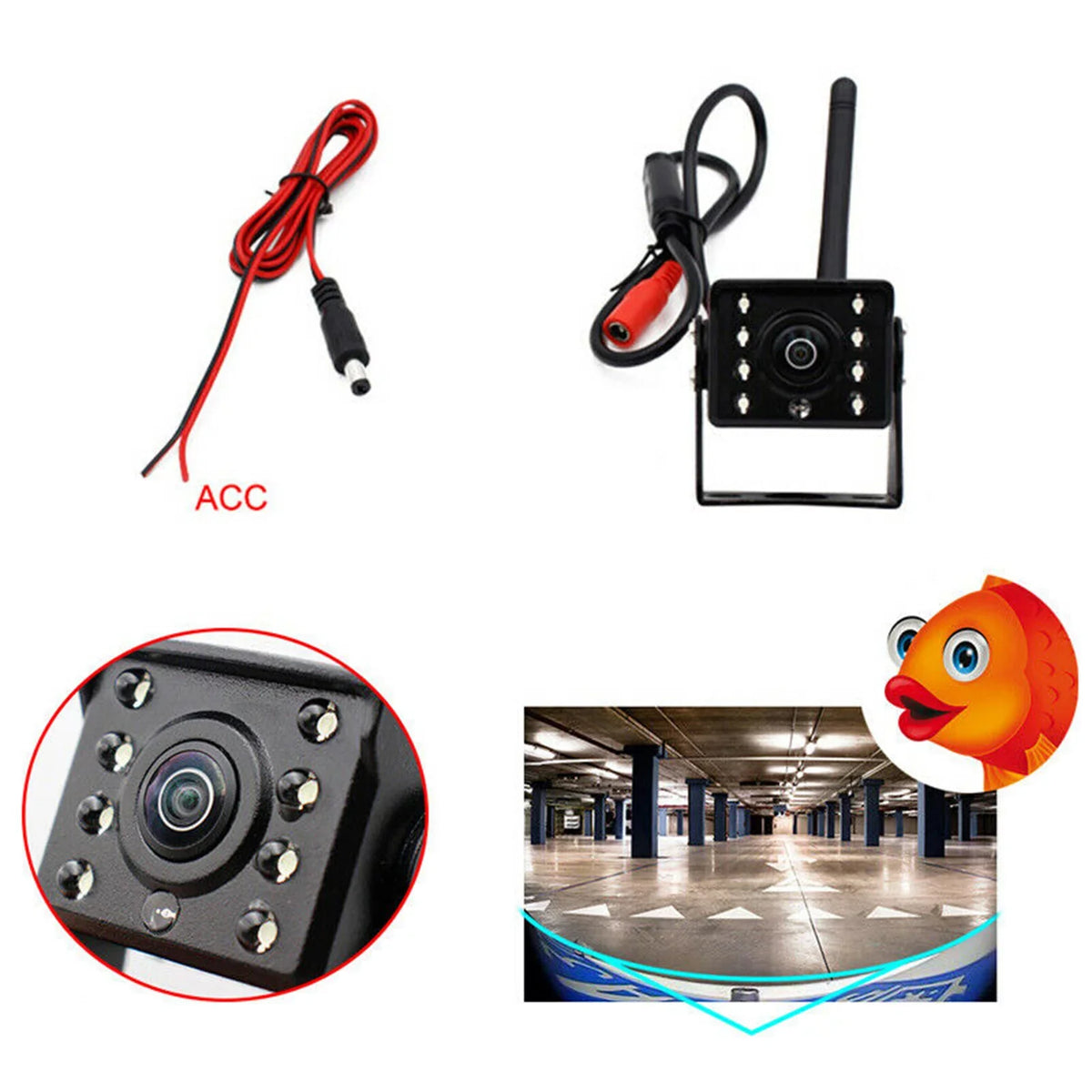 WiFi IP67 Automobile Reversing Wireless Camera LED Wireless Rear Car ~36V Bus Waterproof Reverse Backup Monitor Vision Aibecy Truck Night View Camera, HD
