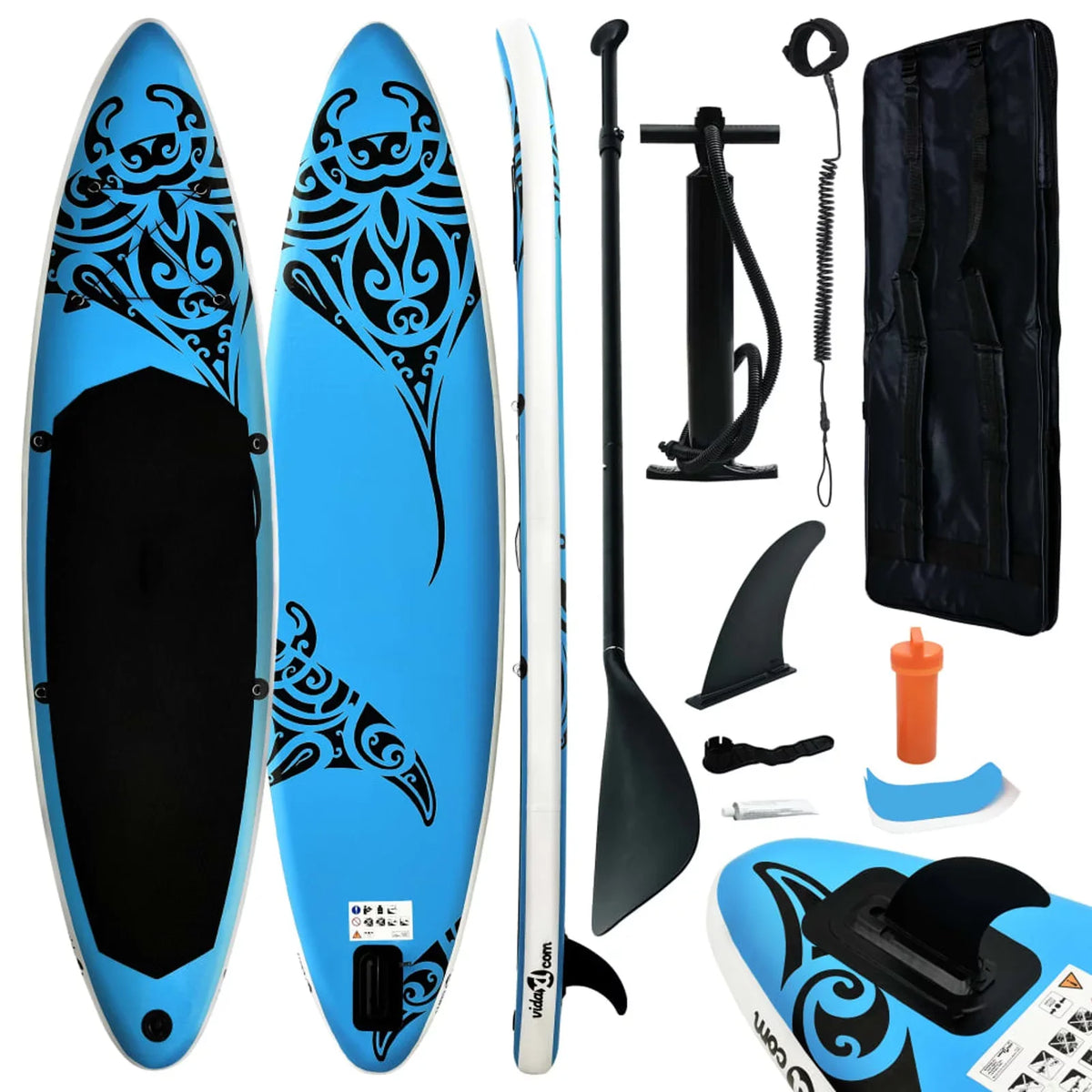 120.1"x29.9"x5.9" Paddleboard Inflatable Walmeck Blue Set