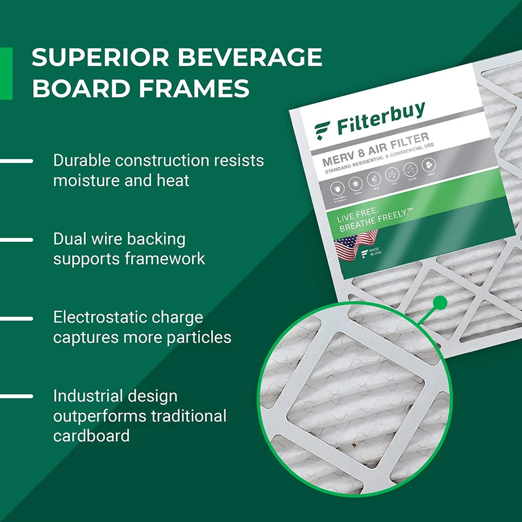 Filterbuy (6-Pack) HVAC 18x24x1 Furnace Air AC Pleated 8 Filters MERV