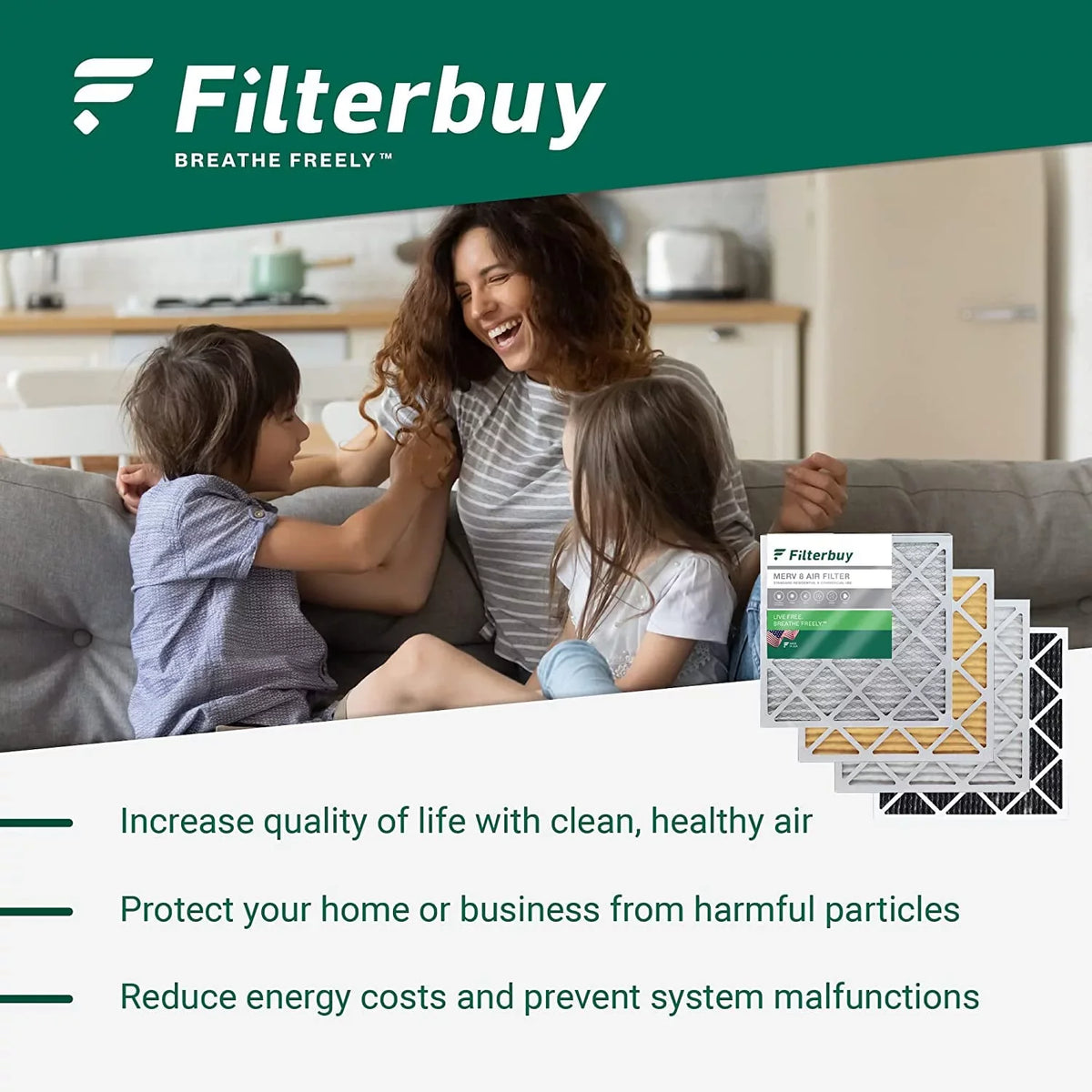 Pleated 8 (6-Pack) HVAC Filters Air Filterbuy 12x27x1 AC MERV Furnace