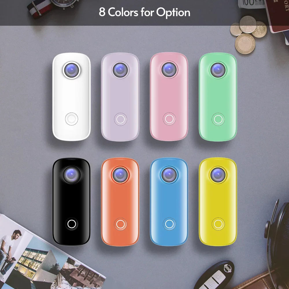APP WiFi Waterproof Connection with 2K Magnetic Sharing Built-in 30fps Body Camera Back Rechrageable C100+ Waterproof Video Battery Clip Case 30M Digital Camera Lanyard