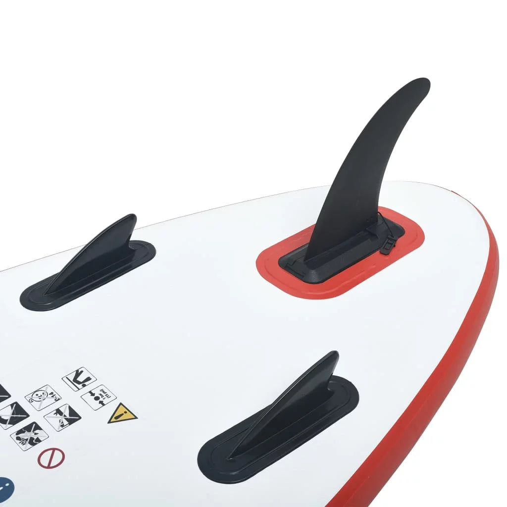 Inflatable Suzicca Paddle Set and Red Board Surfboard White